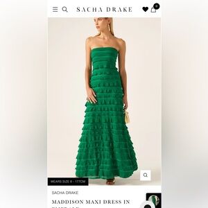 Emerald Strapless Ruffled Maxi Dress